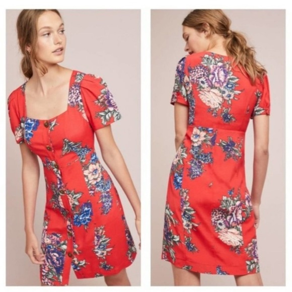 Anthropologie Dresses & Skirts - Anthropologie Maeve Red Floral Dress